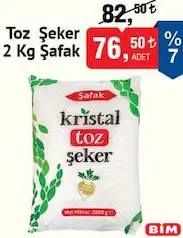 ŞAFAK TOZ ŞEKER 2 KG